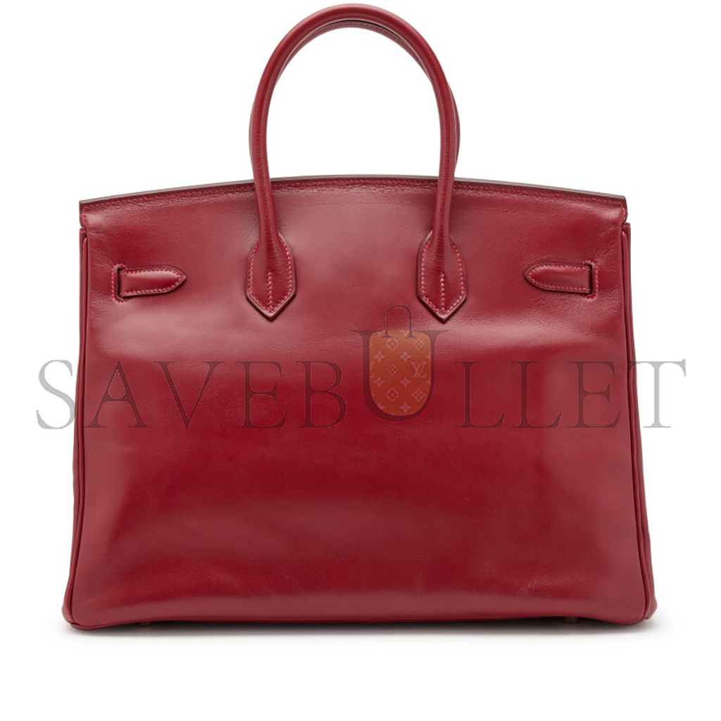 HERMES BIRKIN 30 BOX LEATHER RED GOLD BUCKLE H029281CK69 (30*23*15cm)